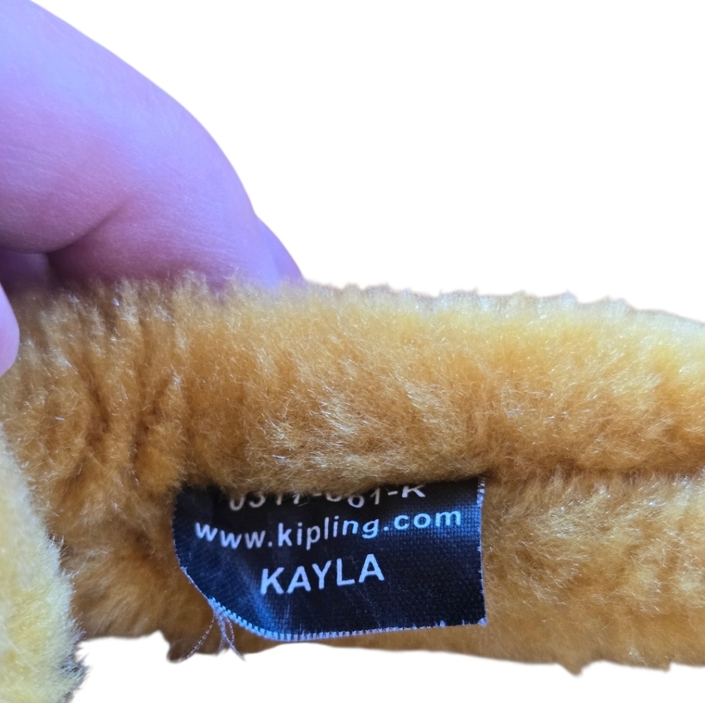 Kipling Mustard Yellow Nylon Backpack with Monkey Charm - Picture 11 of 15